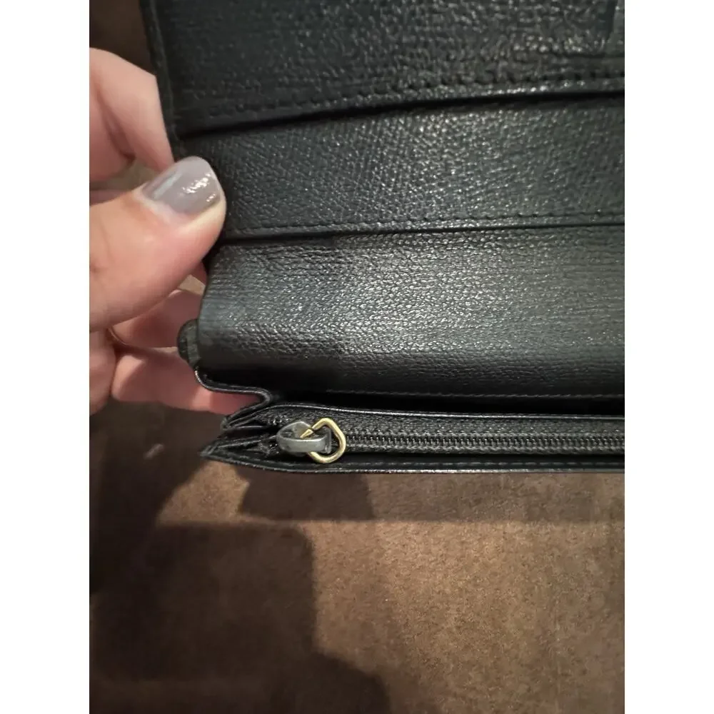 Vintage Chanel Bifold Long Wallet W COA Missing Zipper pull